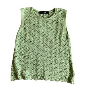 Charming Green Lace Sleeveless Top